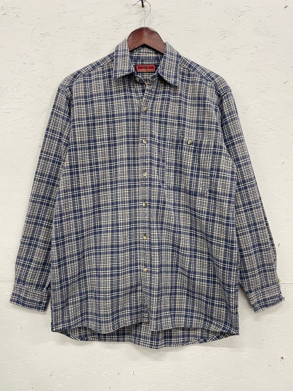 Vintage 90s Higher State Plaid Button-Down Shirt, Size S, Normcore
